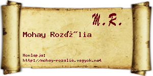 Mohay Rozália névjegykártya