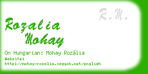 rozalia mohay business card