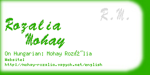 rozalia mohay business card